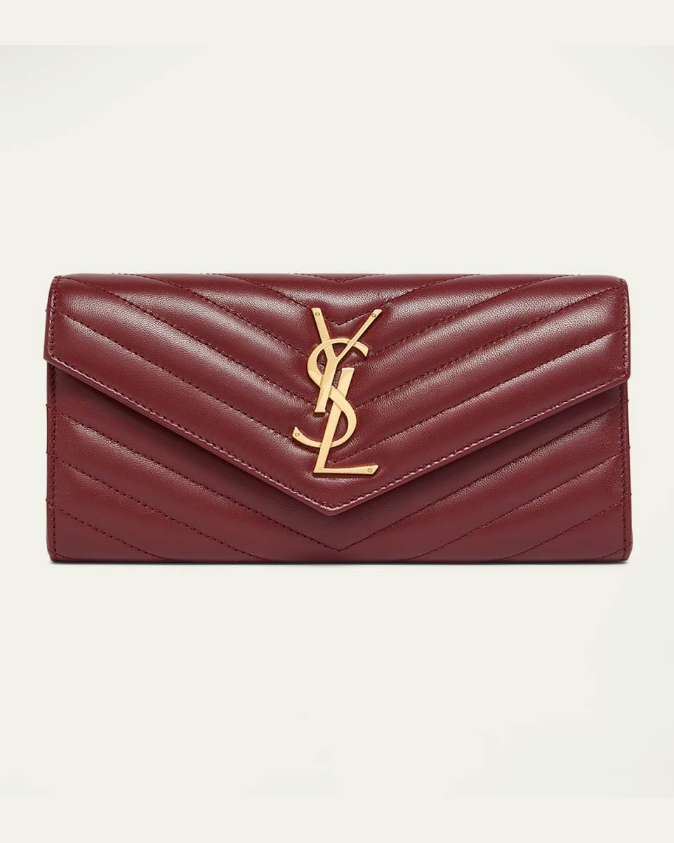 YSL Monogram Large Envelope Flap Wallet in Smooth Leather